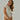 białe prążkowane damskie body basic "Ecru"
