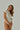 białe prążkowane damskie body basic "Ecru"