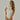 białe prążkowane damskie body basic "Ecru"