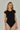 czarne prążkowane damskie body basic "Black"