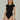 czarne prążkowane damskie body basic "Black"