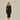 czarna prążkowana sukienka midi asymetryczny dekolt "Black"