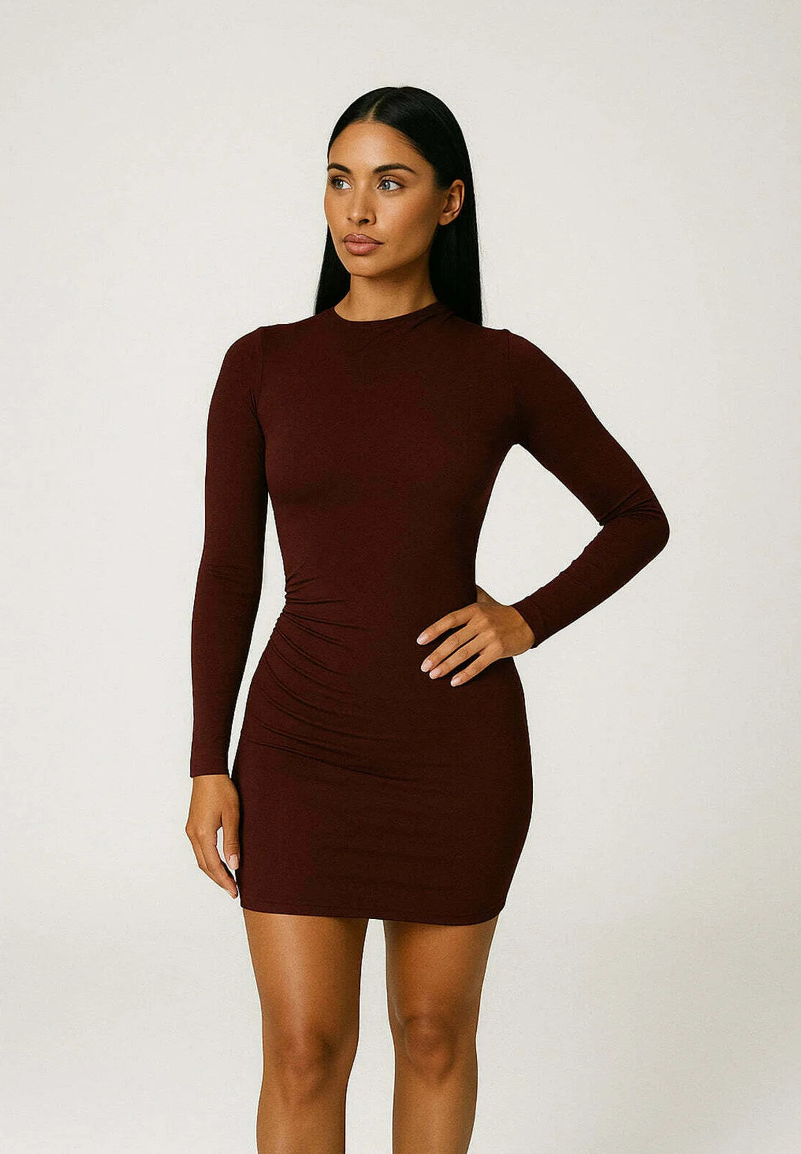 Sharon - drapiertes Minikleid aus glatter Baumwolle 