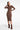 prosta klasyczna sukienka midi za kolano z prążka z zabudowanym dekoltem  "Chocolate"