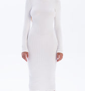 Eos - klasyczna prążkowana sukienka midi