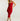 czerwona ściągaczowa sukienka za kolano na ramiączkach "Red"