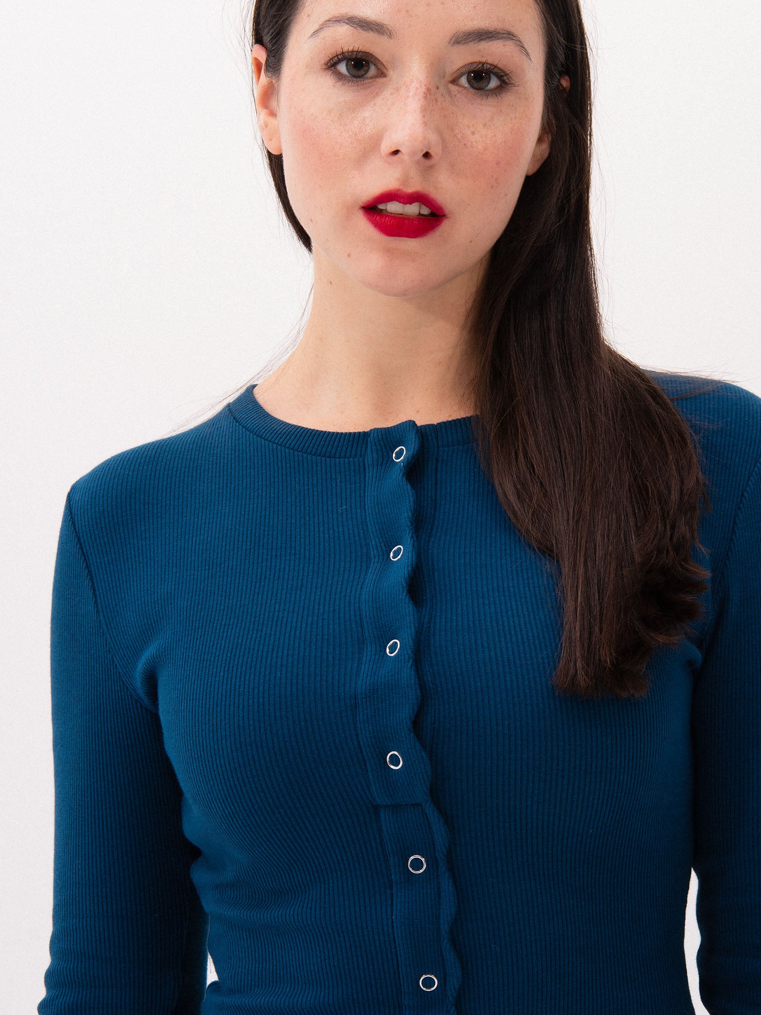 Isabella - ribbed midi dress with snaps