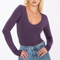 dopasowana bluzka damska z okrągłym dekoltem "Purple"