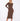dopasowana klasyczna sukienka za kolano z prążkowanej bawełny z dekoltem "Chocolate"