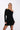 czarna luźna sukienka mini przed kolano z wiązaniem wokół talli z asymetrycznym dekoltem "Black"