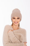 ciepła beżowa czapka zimowa z wiskozy "Beige"