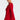 Lily - prążkowany długi kardigan basic - Red