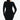 dopasowana sukienka midi z prążka z rozpinanym dekoltem z długim rękawem "Black"
