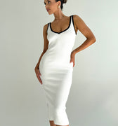 Lauren Bueno - prążkowana sukienka midi na ramiączkach
