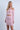asymetryczna krótka damska bluzka z prążka z wiązaniem i długim rękawem "Pink"