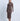 długa bawełniana sukienka midi dopasowana do ciała i marszczona w talii z asymetrycznym dekoltem "Chocolate"