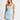 Soho - prążkowana sukienka mini z kwadratowym dekoltem - BABY BLUE