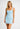 Soho - prążkowana sukienka mini z kwadratowym dekoltem - BABY BLUE