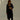 czarny ściągaczowy kardigan damski długi "Black"