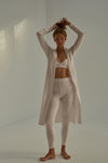 białe ściagaczowe legginsy z prążka dla kobiet "Ecru"