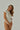 białe prążkowane damskie body basic "Ecru"