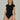czarne prążkowane damskie body basic "Black"