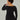 czarna bawełniana sukienka za kolano z prążka "Black"