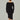 czarna bawełniana sukienka za kolano z prążka "Black"