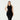 czarna ściągaczowa sukienka midi na ramiączkach "Black"