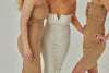 biała ściagaczowa sukienka za kolano na gumoniciach "Ecru"
