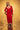 czerwona sukienka midi ze ściągacza z dekoltem "Red"