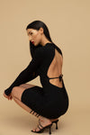 czarna sukienka mini z odkrytymi plecami z modalu "Black"