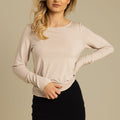 jasnobeżowa koszulka damska basic "Light Beige"