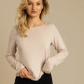 jasnobeżowa koszulka damska basic "Light Beige"