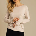 jasnobeżowa koszulka damska basic "Light Beige"