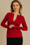 czerwona damska bluzka z guzikami "Red"