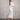 biała prążkowana sukienka midi z rozpinanym dekoltem "Ecru"