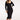 obcisła czarna klasyczna sukienka midi z prążkowanej bawełny z okrągłym dekoltem "Black"