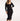 obcisła czarna klasyczna sukienka midi z prążkowanej bawełny z okrągłym dekoltem "Black"