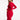 dopasowana dzianinowa sukienka za kolano z prążka z subtelnym okrągłym dekoltem "Red"