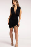sukienka o dwóch regulowanych długościach midi i mini z szerokimi luźnymi ramiączkami "Black"