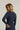 czarna ściągaczowa bluzka dla kobiet basic bez dekoltu "Navy Blue"
