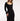 Dopasowana bawełniana sukienka midi z prążkowanej dzianiny z marszczonym dekoltem w serce "Black"