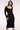 Dopasowana bawełniana sukienka midi z prążkowanej dzianiny z marszczonym dekoltem w serce "Black"