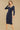 granatowa prążkowana sukienka midi z rozpinanym dekoltem "Navy Blue"